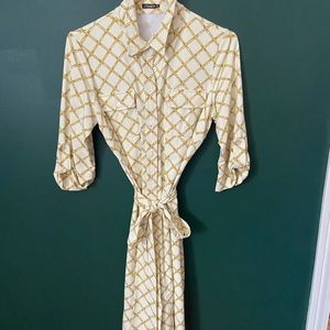 J.mcglauphlin trellis print shirt dress. Size M